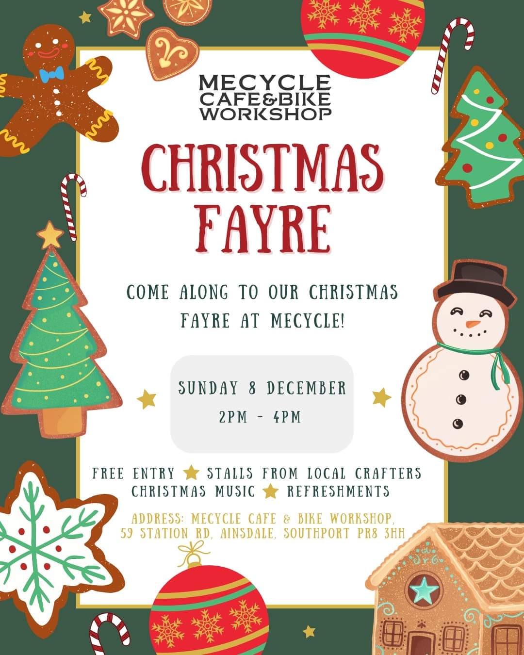 MeCycle Christmas fayre 8th December 2024 Ainsdale