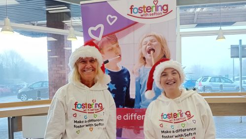 Sefton Foster Carers wearing Santa hats