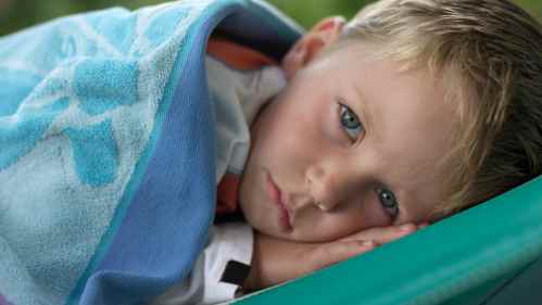 Sad poorly looking child